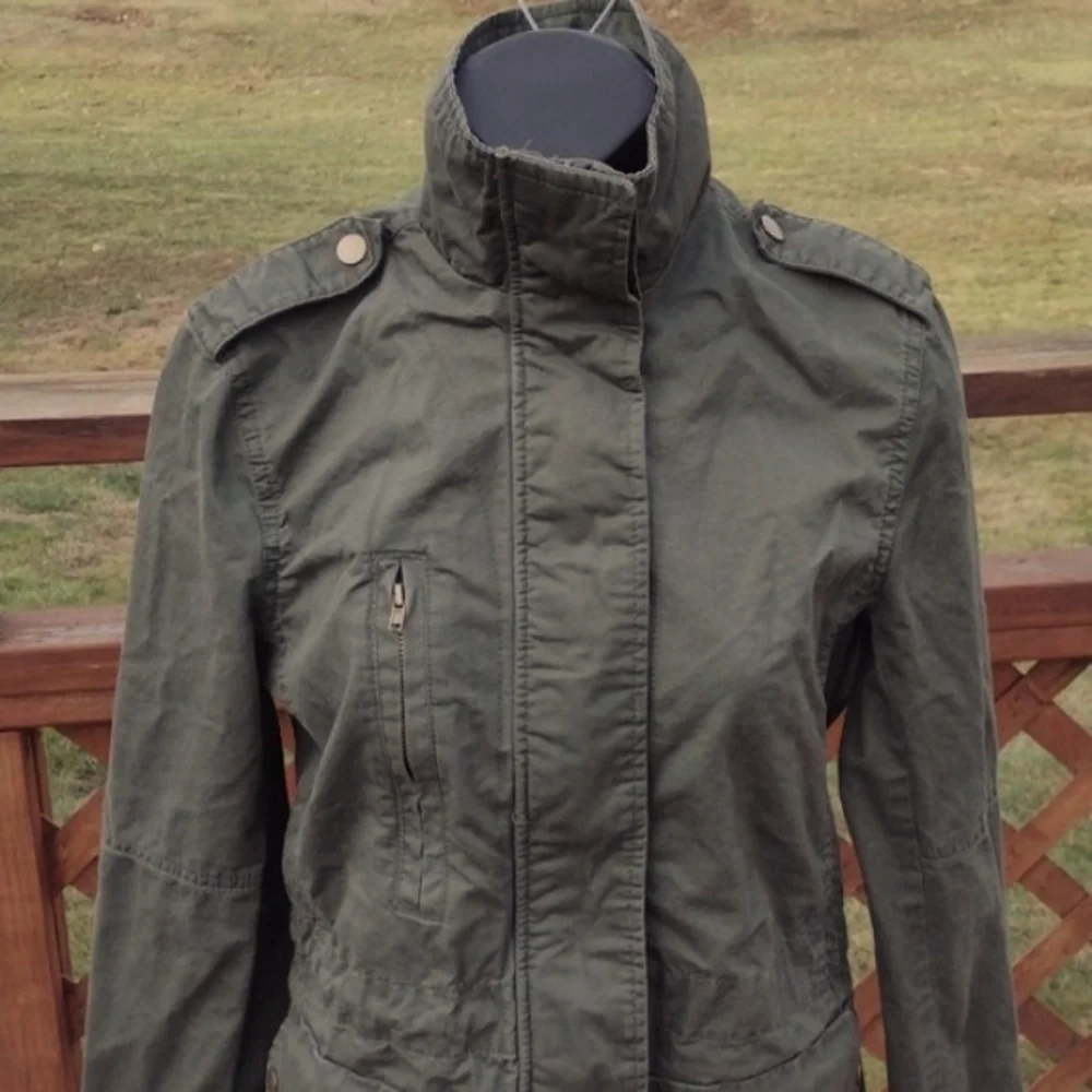 Love Tree Army Green Cotton Military Utility Jacket Size Small